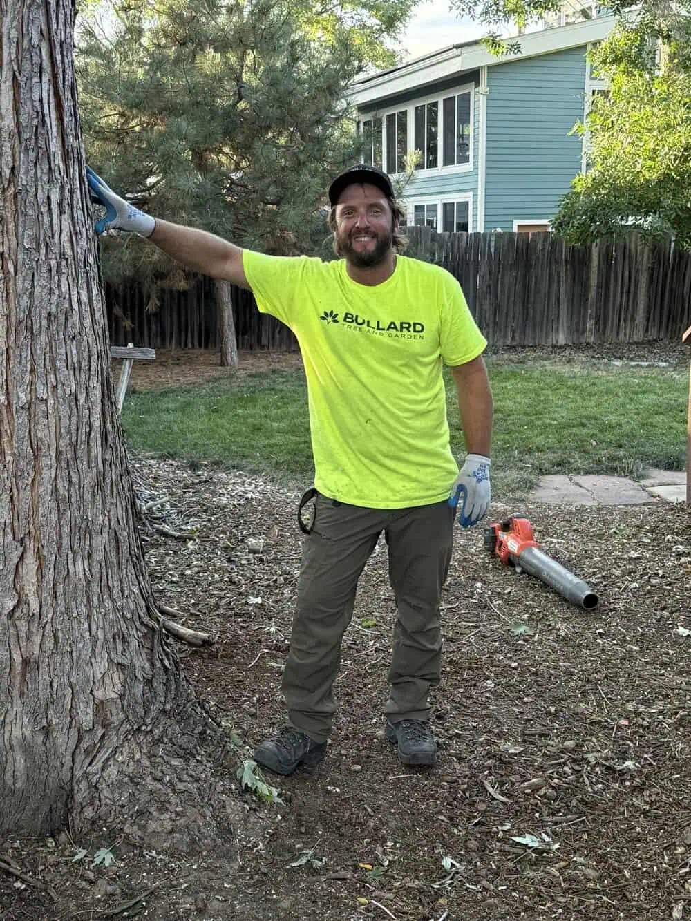 Owner and ISA Certified Arborist Forrest Bullard consulting on a tree care project in Lafayette